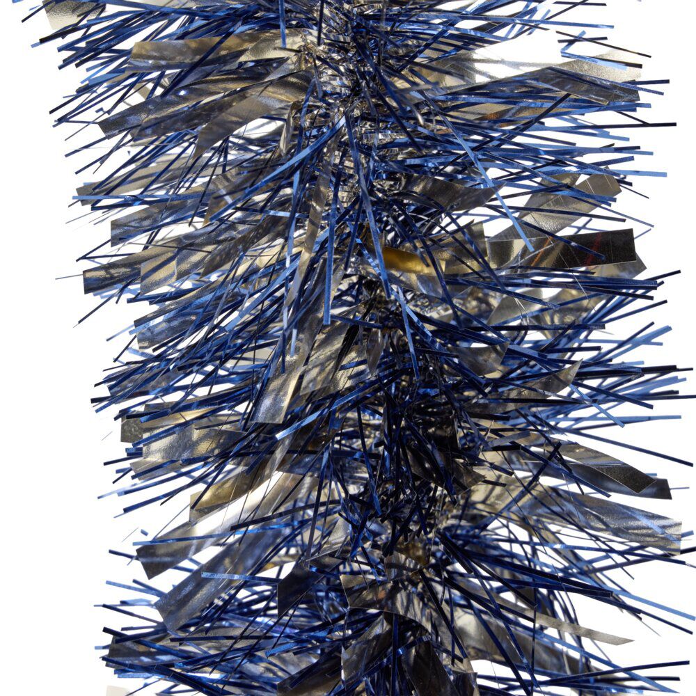 Guirlande de No&euml;l scintillante 2 brins bleu doré L180cm