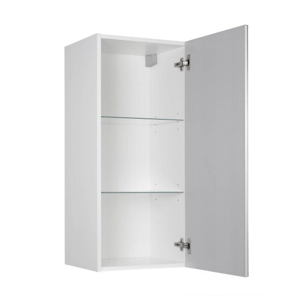 Szafka łazienkowa z lustrem wisząca 40x90x35 cm biała mdf półki cichy domyk
