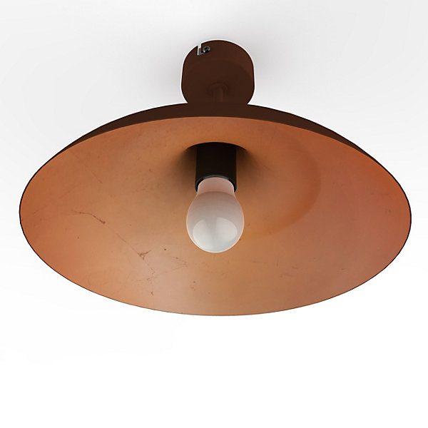 LUMICOM - PARIGINA Plafonnier, 1X E27, max 42W, métal, marron corten/feuille cuivre, D.30cm