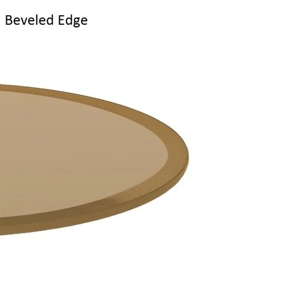 Round Glass Table Top Bronze 1/2 Inch Thick Beveled Edge Tempered