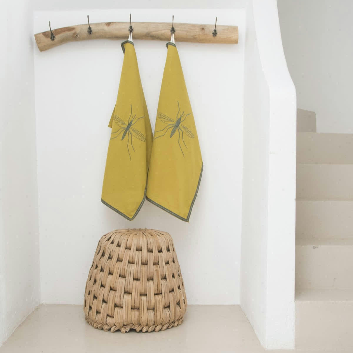 MOSQUITO - Torchons (x2) coton  50x75 vert kaki