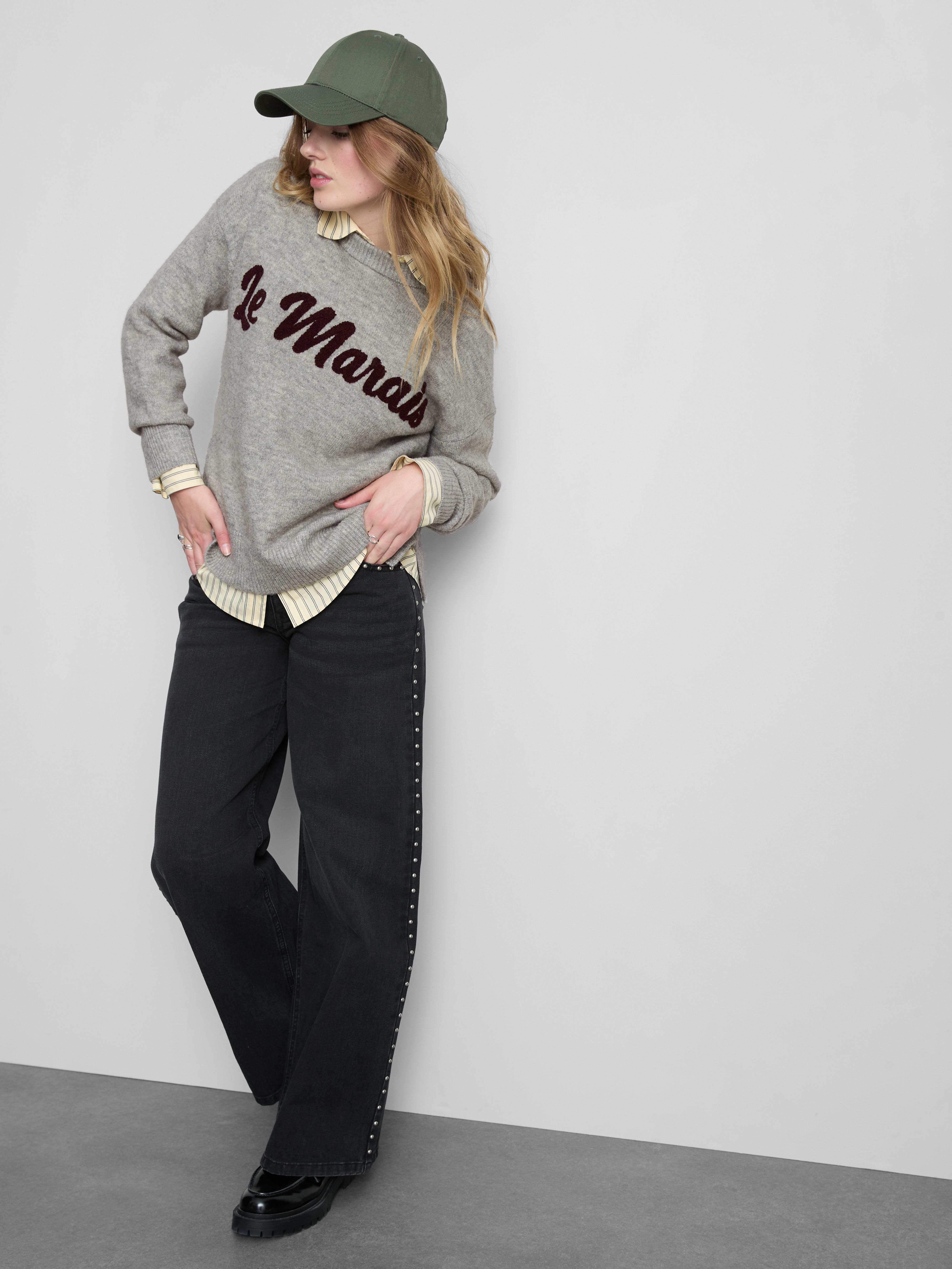 Knitted Slogan Sweater