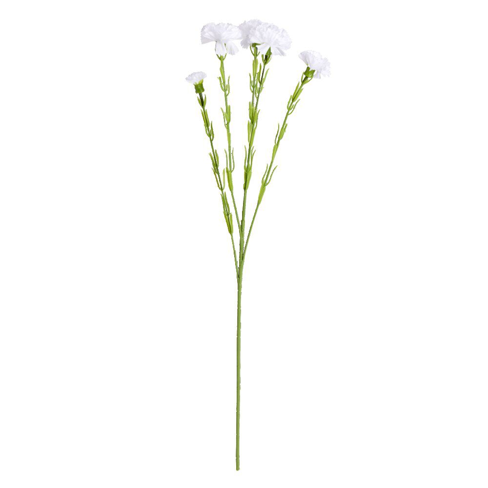Fleurs artificielles tige oeillet blanc H60cm - 2 modèles