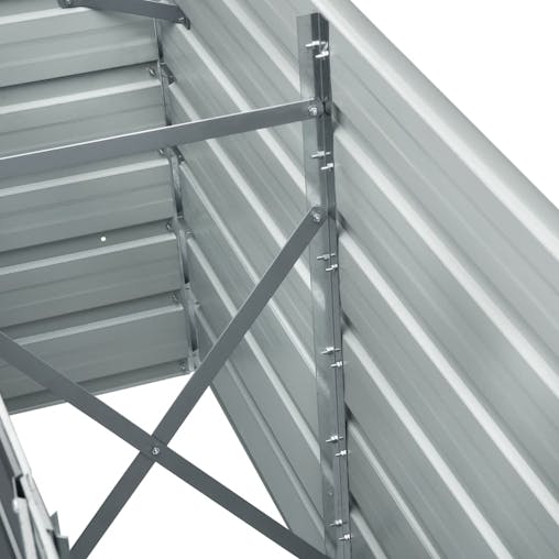 NNEVL Garden Raised Bed Galvanised Steel 240x40x77 cm Grey