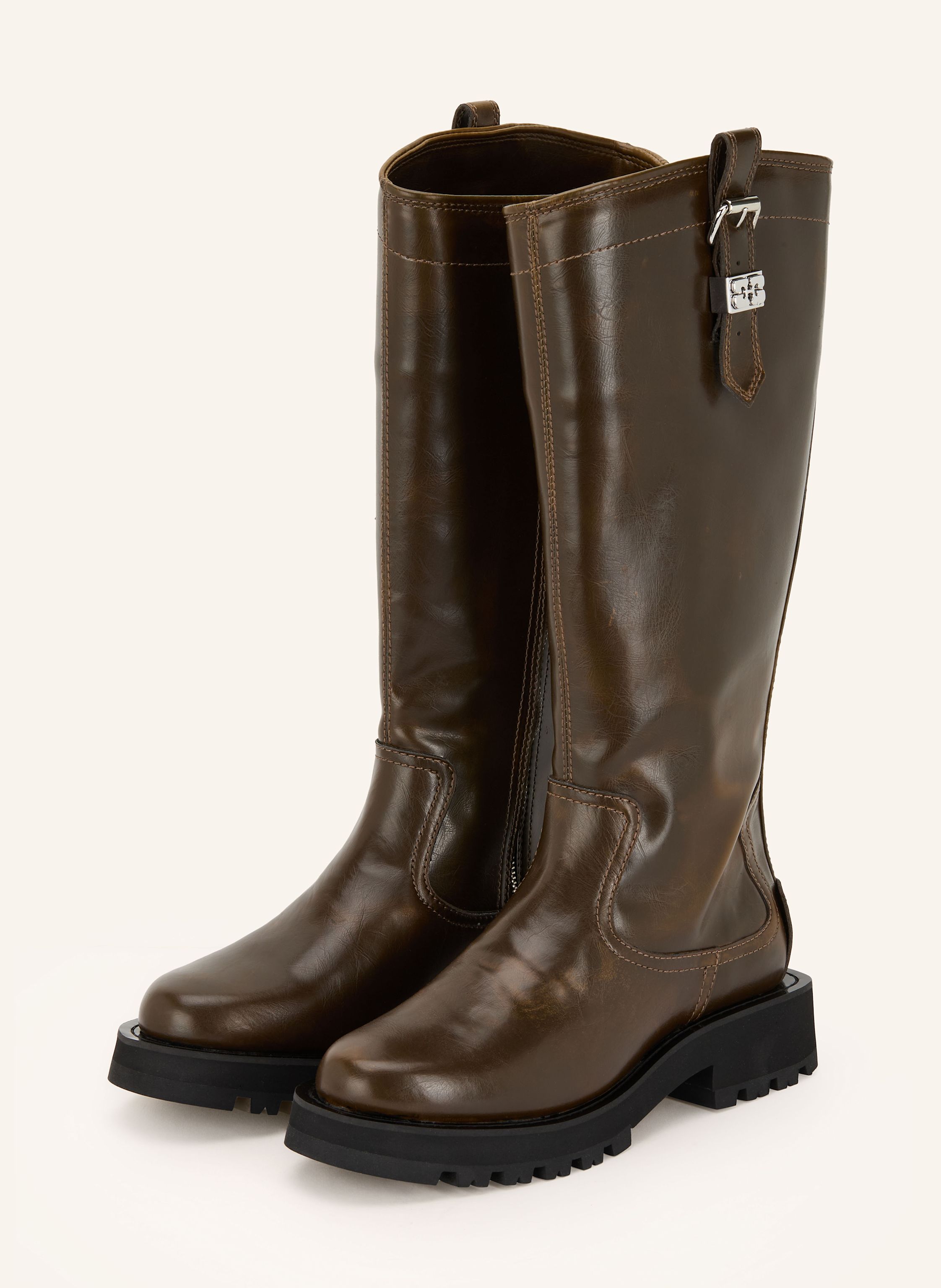 GANNI Stiefel mit Nieten