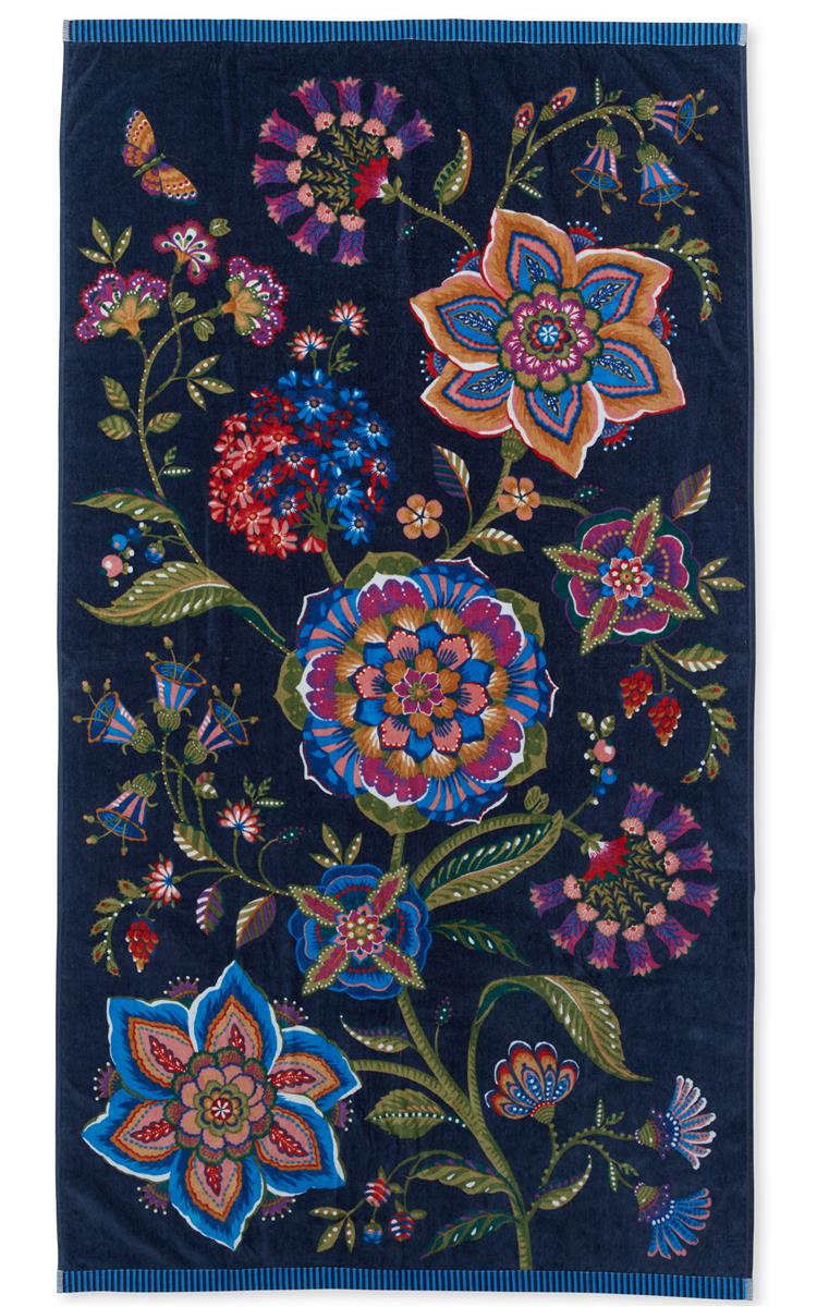 Pip Studio strandlaken Viva la Vida Beachtowel - 100x180 cm - donker blauw