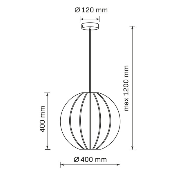 Lampa wisząca czarna SENSAI 1xE27x20W wym: 120x40x40 cm Polux