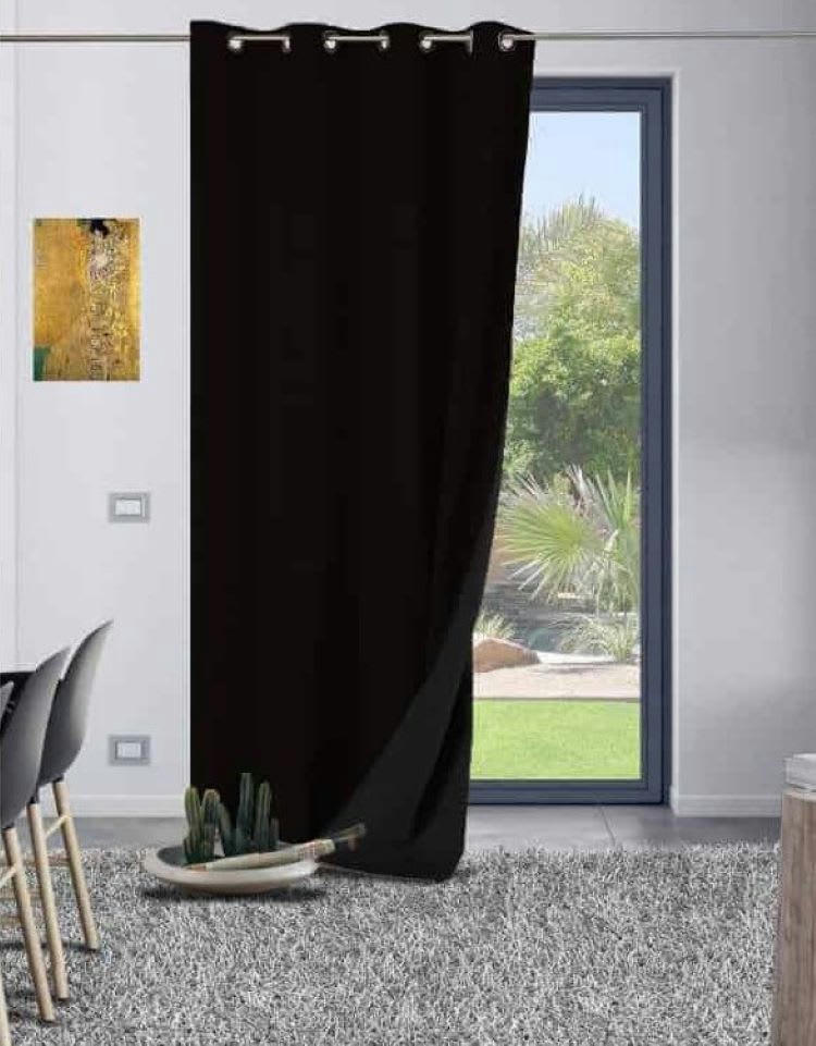 GALENA - Rideau thermique aspect velours 140x260cm Noir