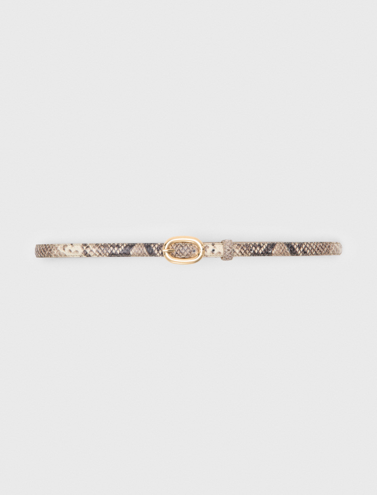 Ceinture fine en cuir effet python
