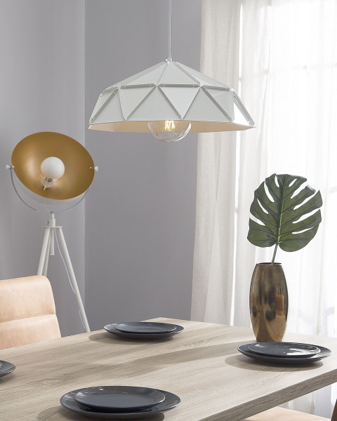 Lampa wisząca geometryczna trójkąty biała