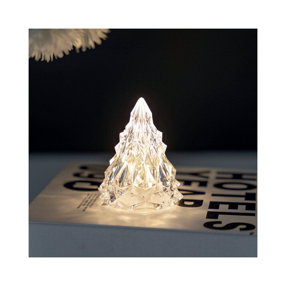 Mini sapin LED façon cristal Ø6xH8cm