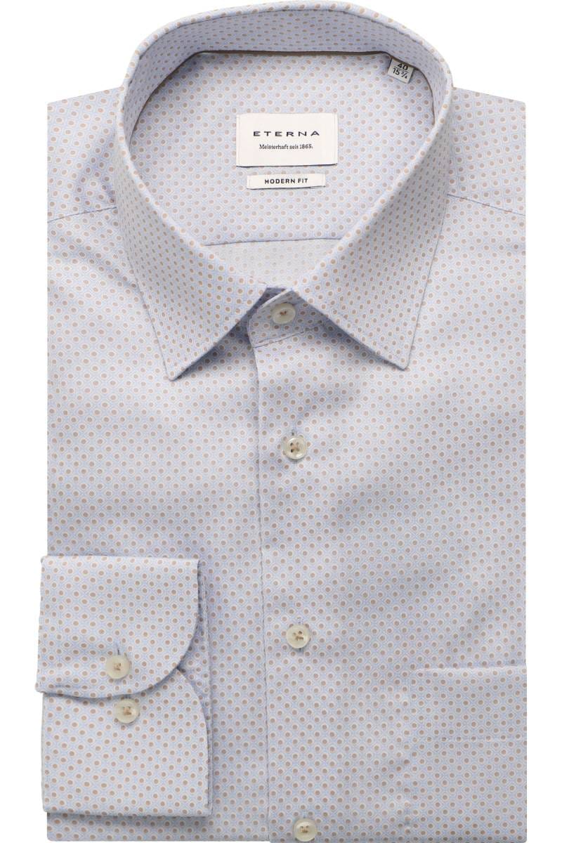 ETERNA Modern Fit Hemd blau, Bedruckt