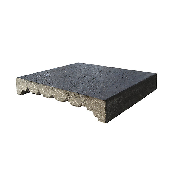 Embout de couvre mur plat 24x30 granit de marbre gris foncé
