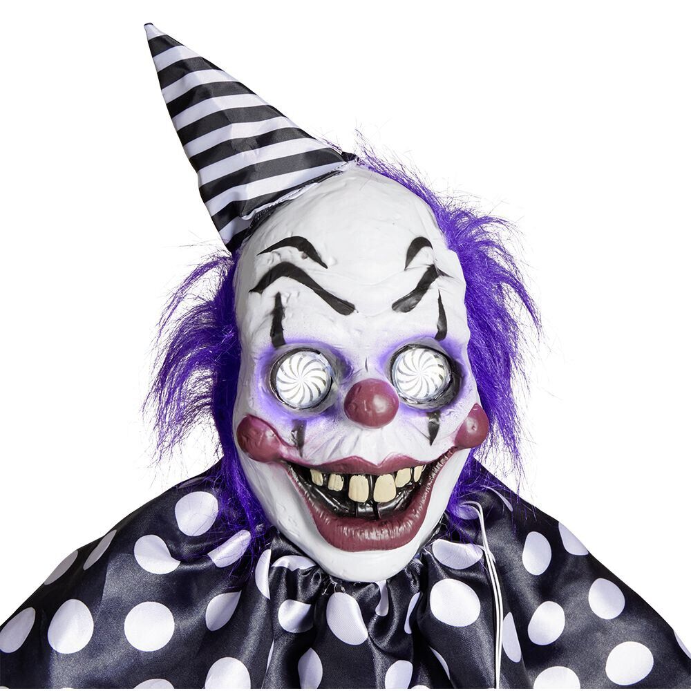 Décoration Halloween clown suspendu sonore et animé H180cm