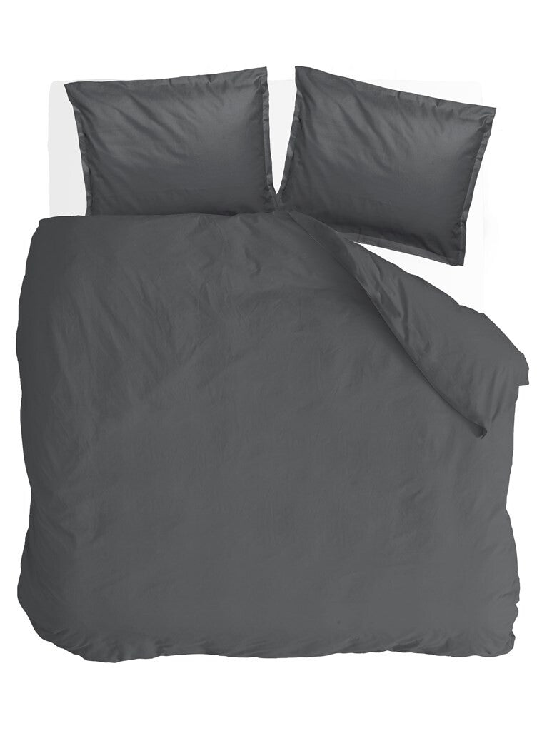 Walra - Dekbedovertrek Vintage Satin - 240x220 cm - Antraciet