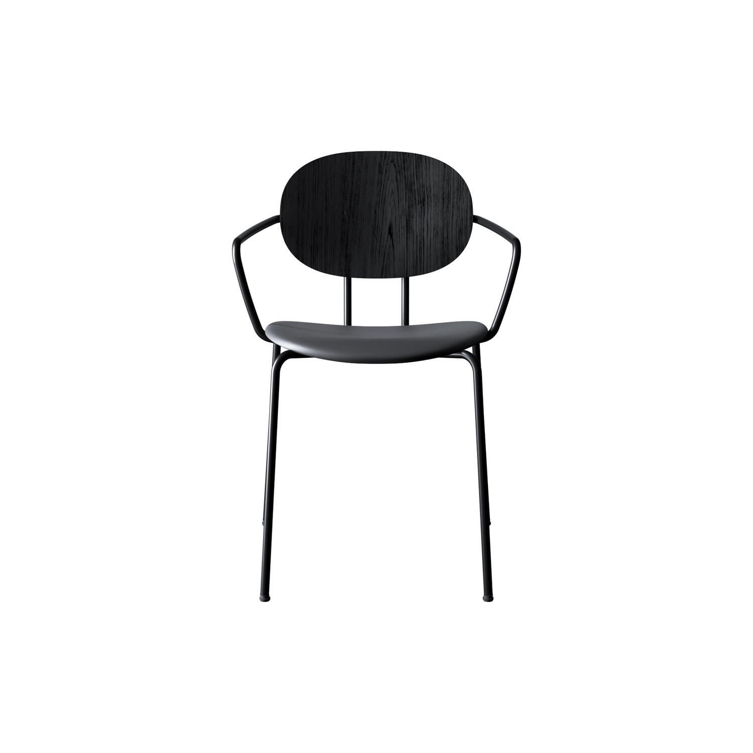 PIET HEIN Chair with Arms, black lacquered oak/Solid Black 509