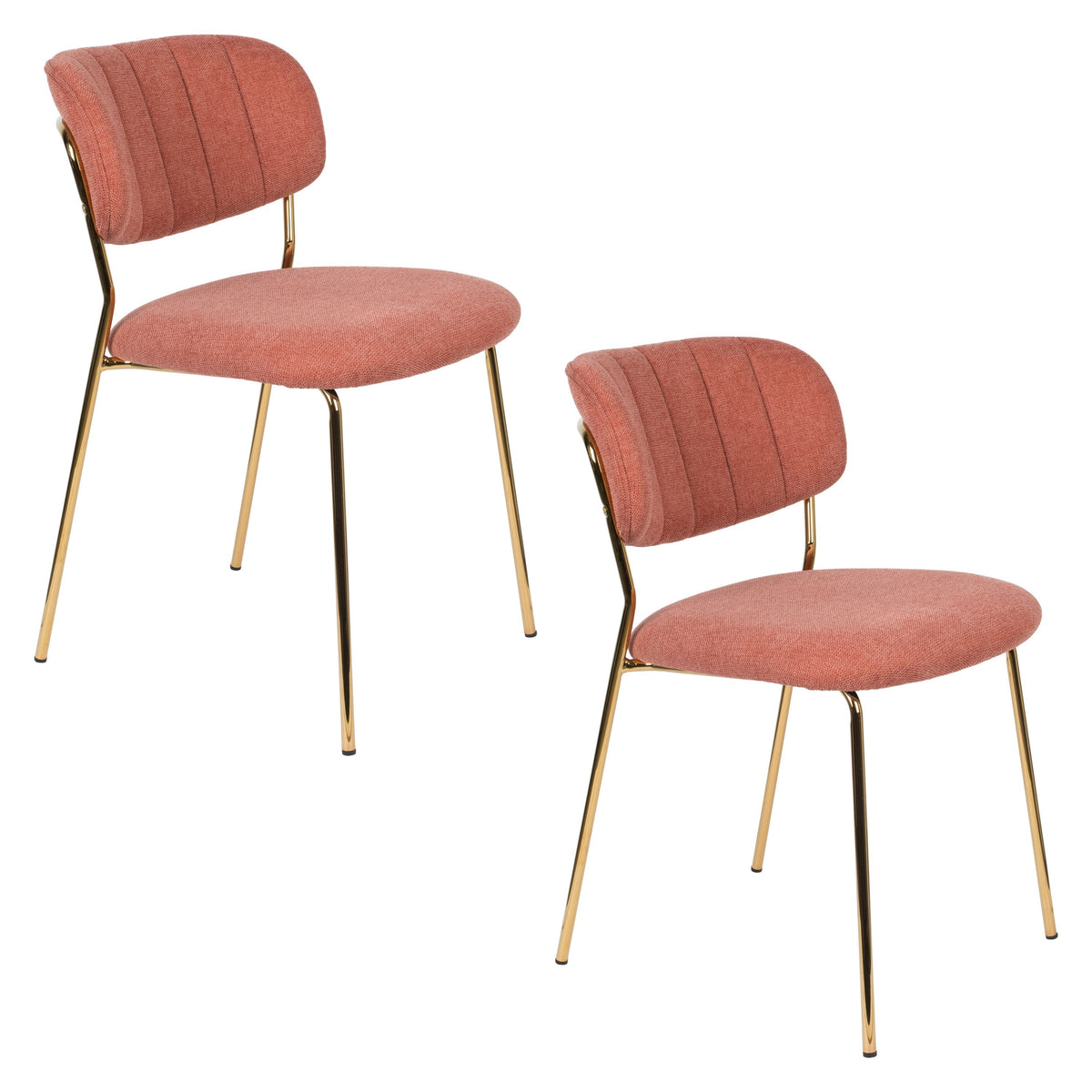 Housecraft Living Jolien Eetkamerstoelen Goud/ Roze - Set van 2