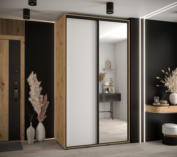 Szafa przesuwna 60 Cannes 3 130 artisan biały czarny