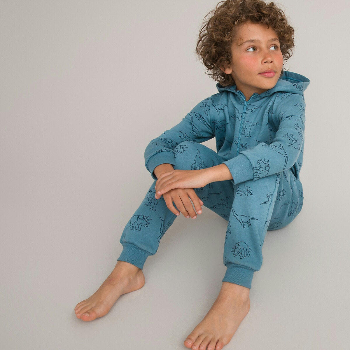 Surpyjama à capuche molleton, imprimé dinosaures