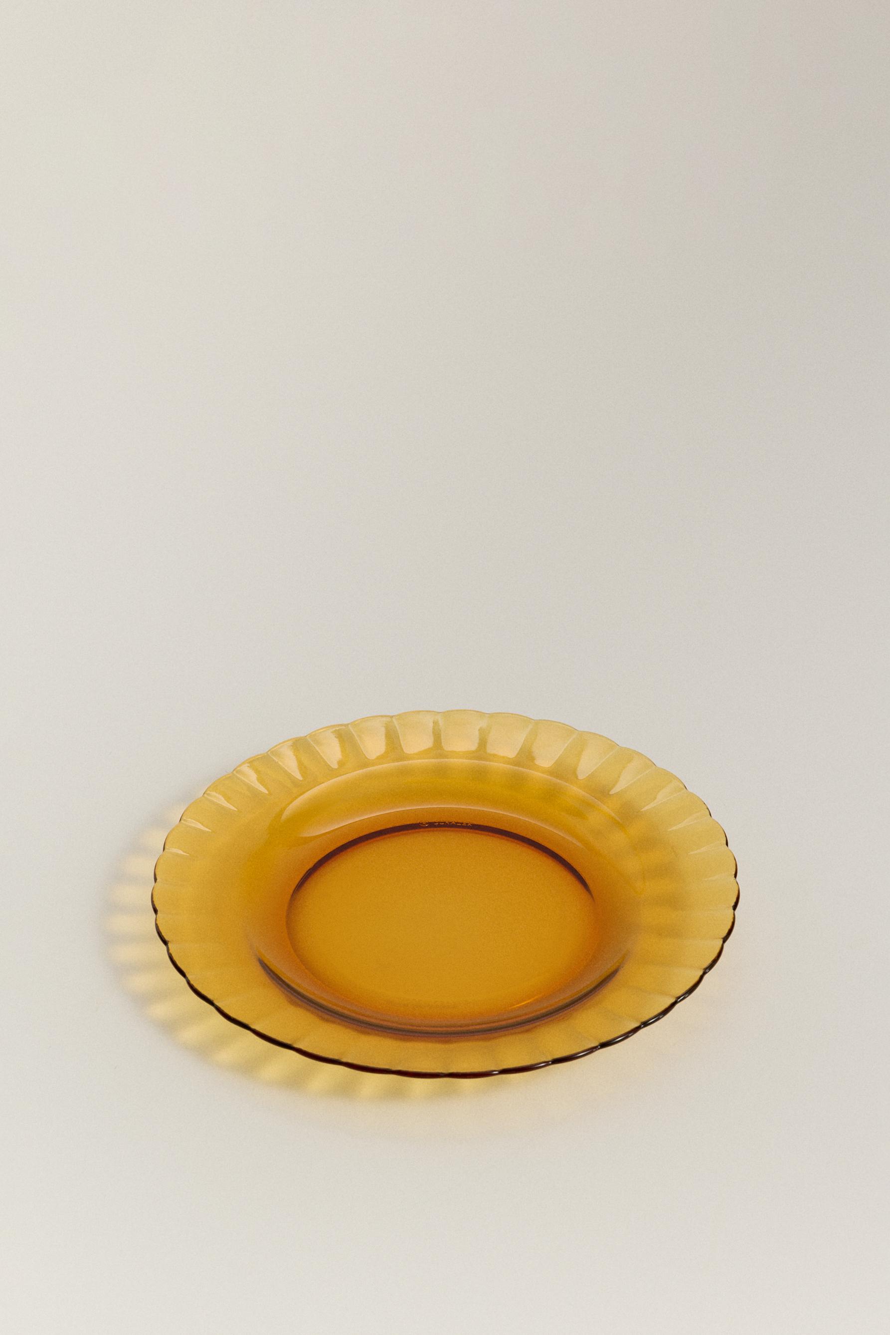 Pack 4 platos postre Duralex® vidrio color ámbar 21 cm
