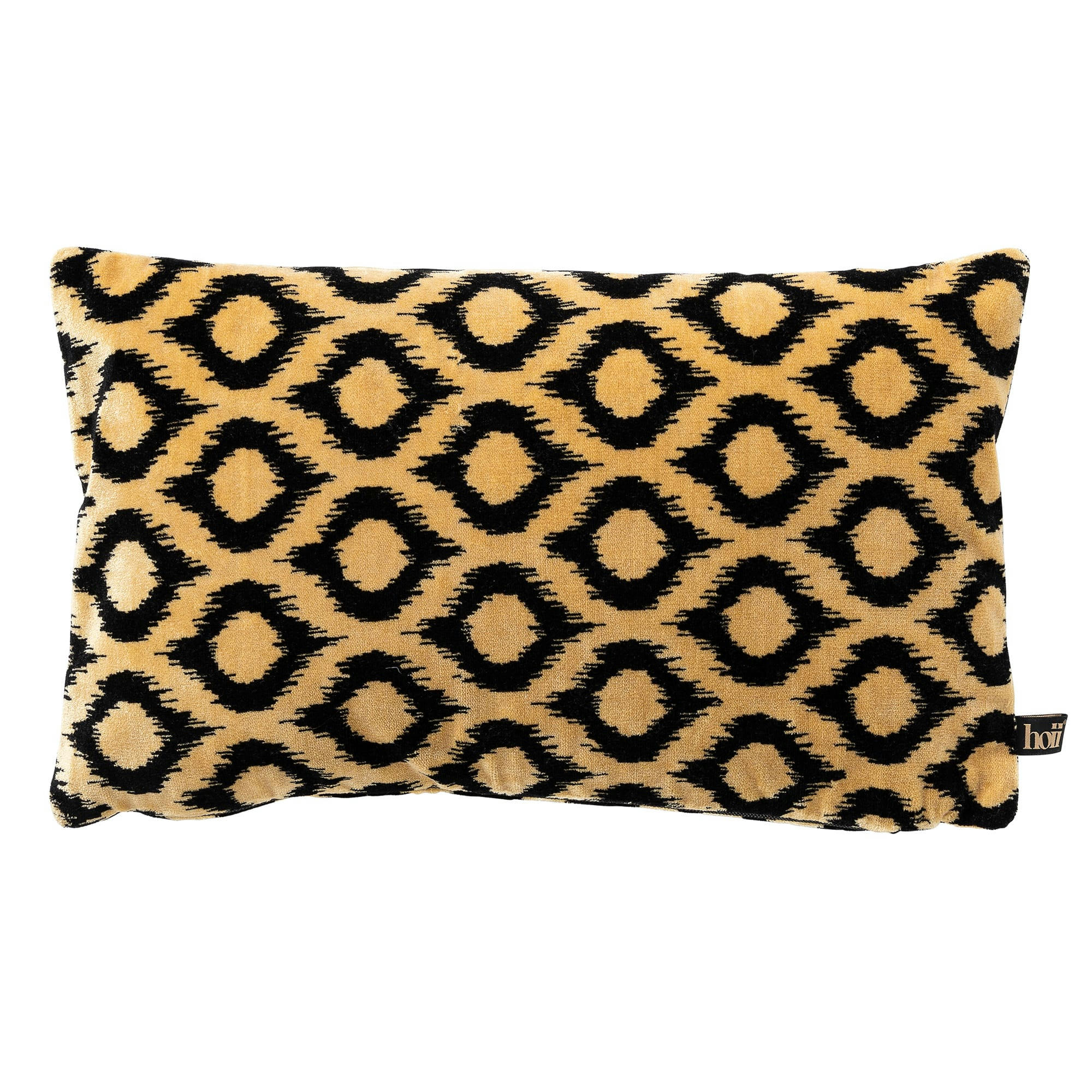 Leonardo - Coussin noir en velours 30x50 cm avec motif
