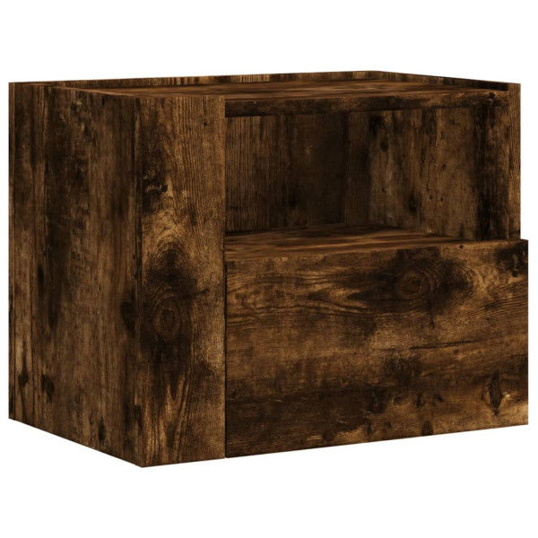 Szafka Nocna Stolik Brązowa z Szufladą Wisząca Do Sypialni 45x30x35 cm