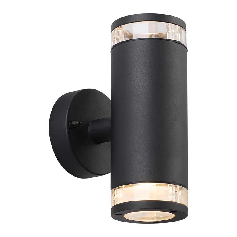 Nordlux Birk Wandlamp Buiten - Ø9cm - 2-lichts GU10 - IP44 - Zwart