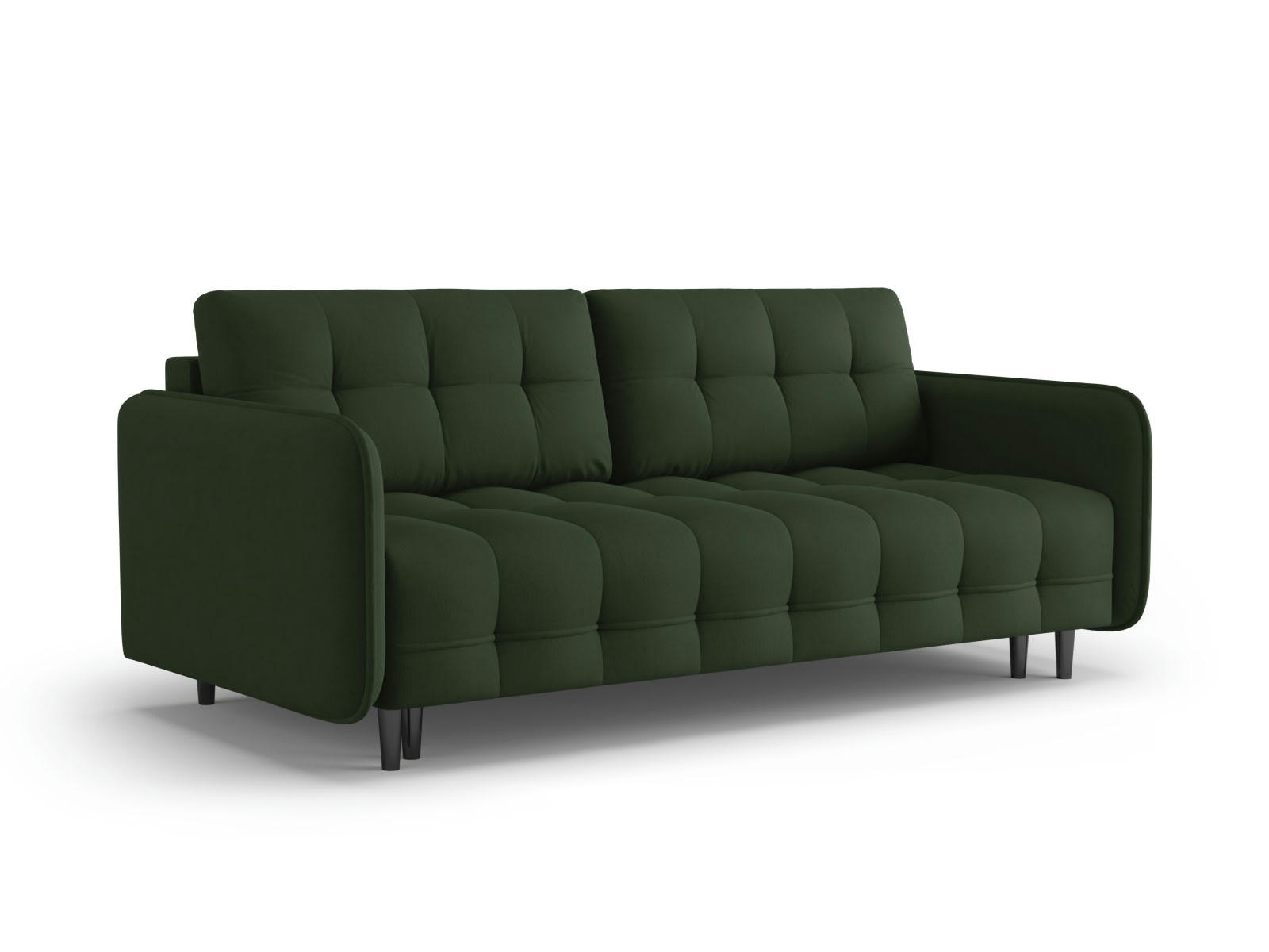 SCALETA - Canapé convertible 3 places en tissu structuré vert foncé