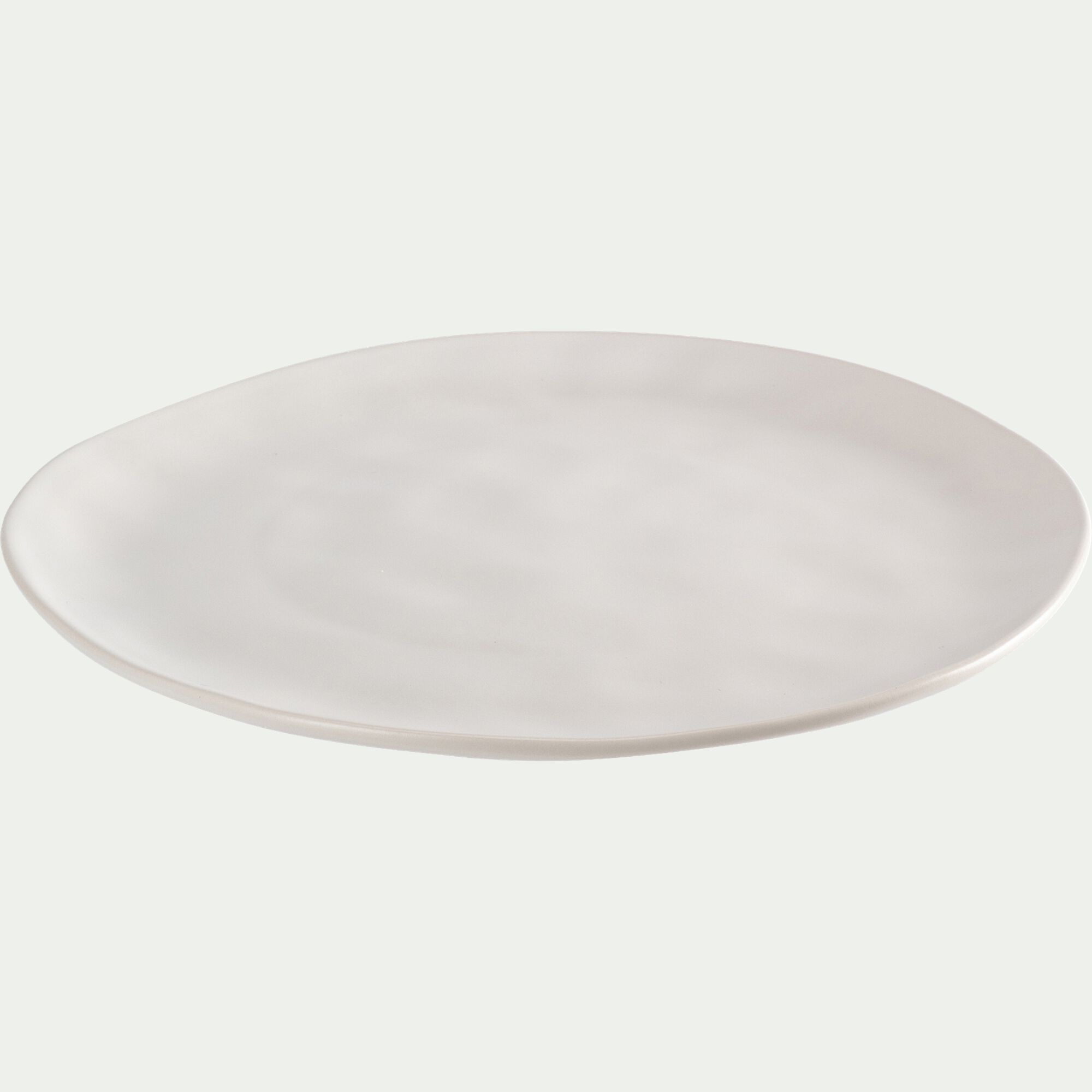 MELIHA - Assiette plate ondulée en faïence D26cm - blanc ventoux