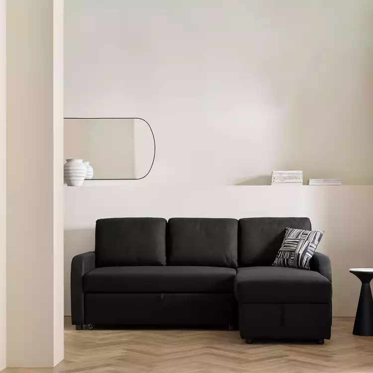 Habitat Carter Fabric Right Hand Corner Sofa Bed - Charcoal