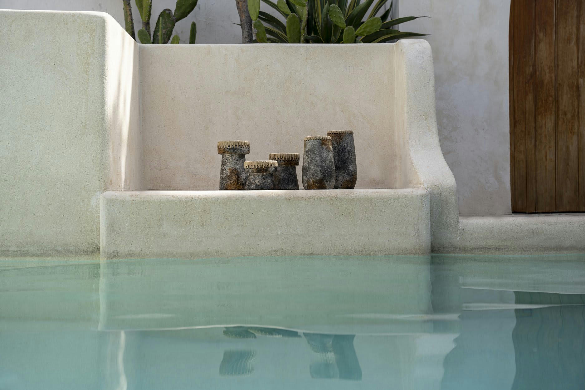 PRETTY - Bougeoir en terre cuite gris antique 12x16