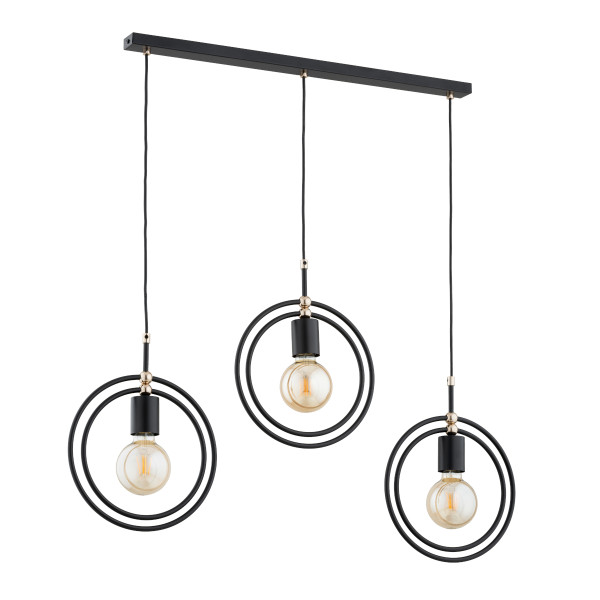 Lampa wisząca ENDORA czarno-złota 3xE27x15W wym:90x27x80cm IP20 Alfa