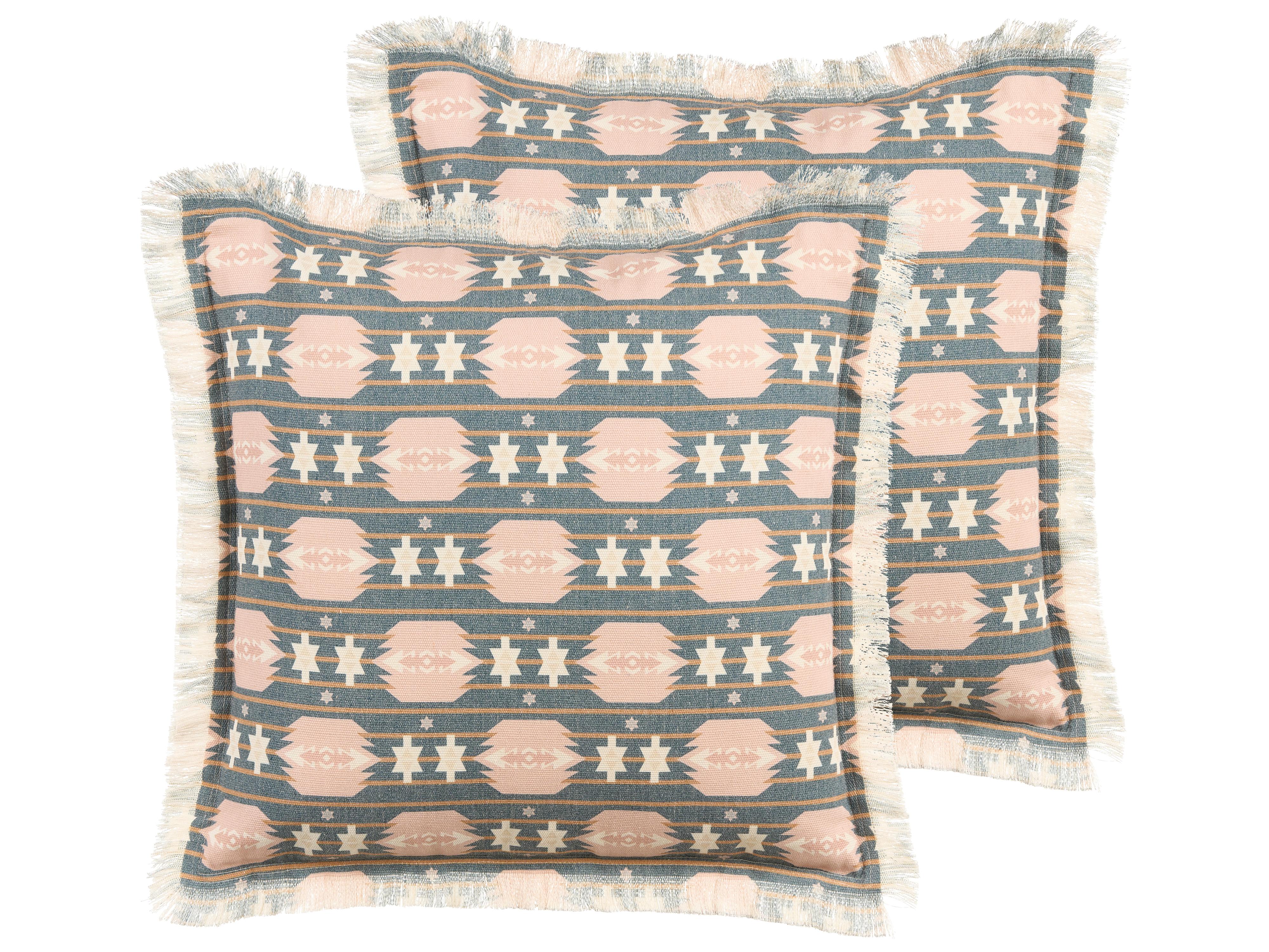 Throw Cushion DIANTHUS 60 x 60 cm Multicolour Geometric Pattern