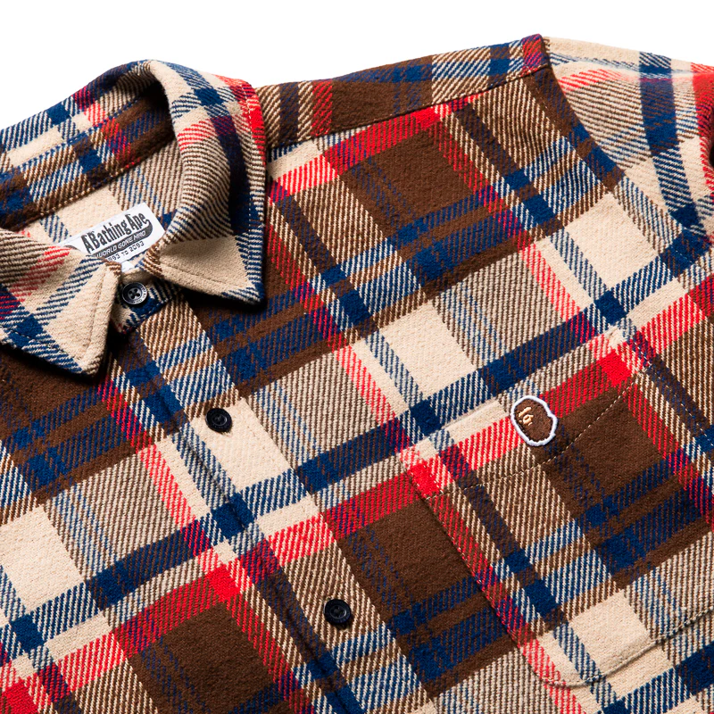 A Bathing Ape Bape Check Shirt - Red