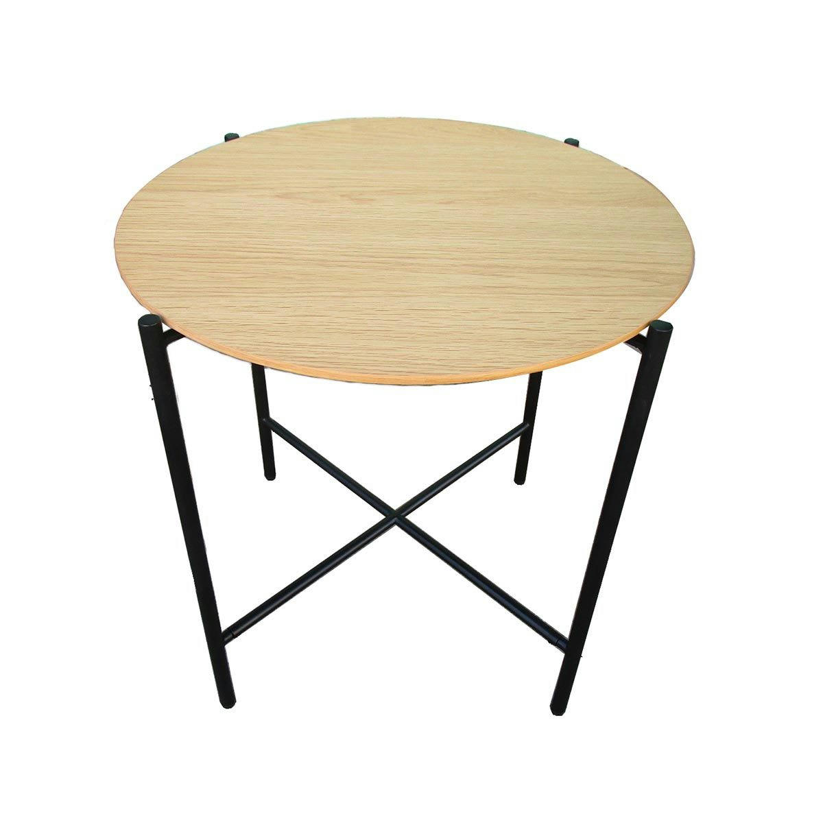 UPPER - Table basse plaqué chêne et métal