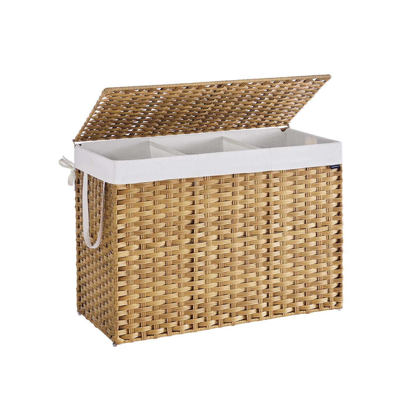 Panier de rangement avec couvercle amovible et poignée