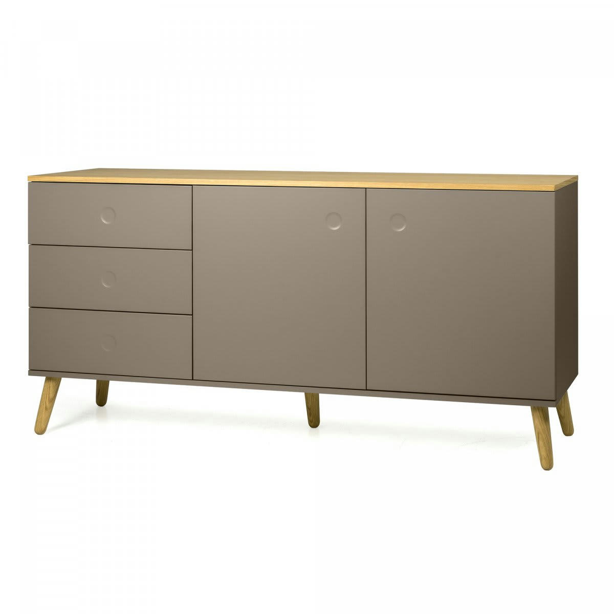 ZINO - Buffet bas design style scandinave 162cm taupe