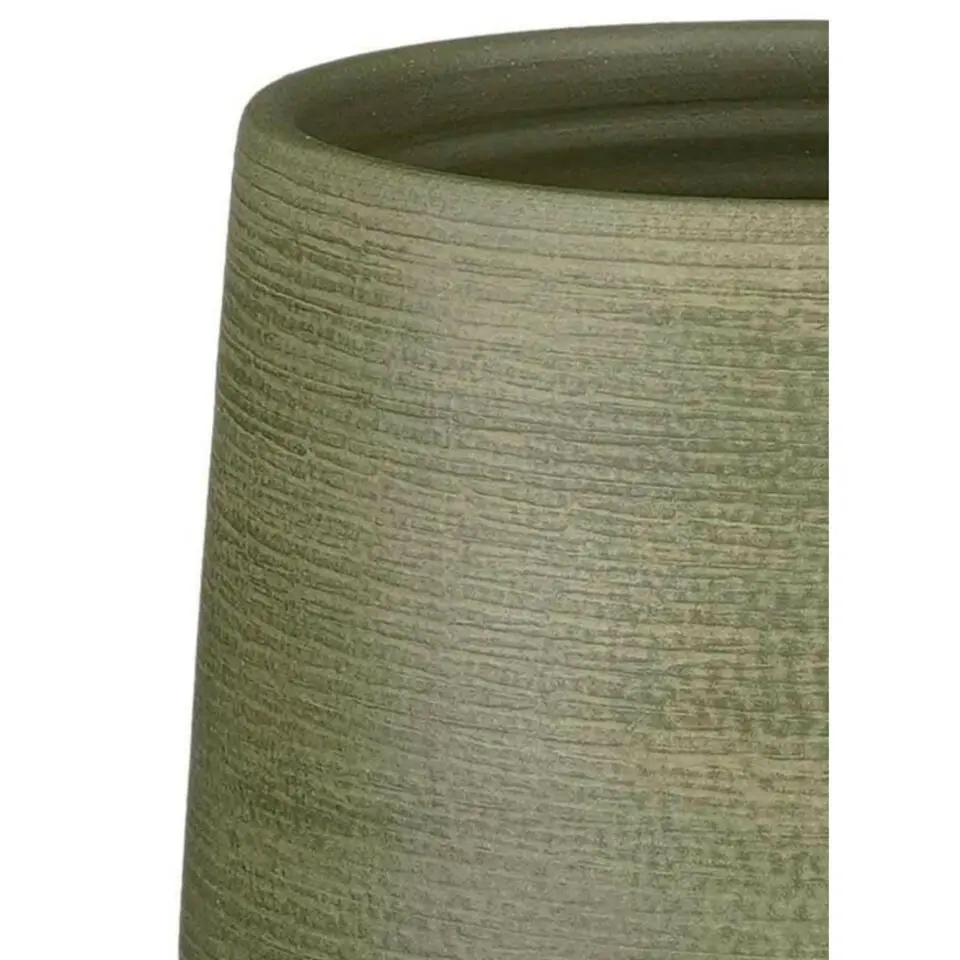 Mica Decorations Plantenpot - groen relief - terracotta - 30x28cm