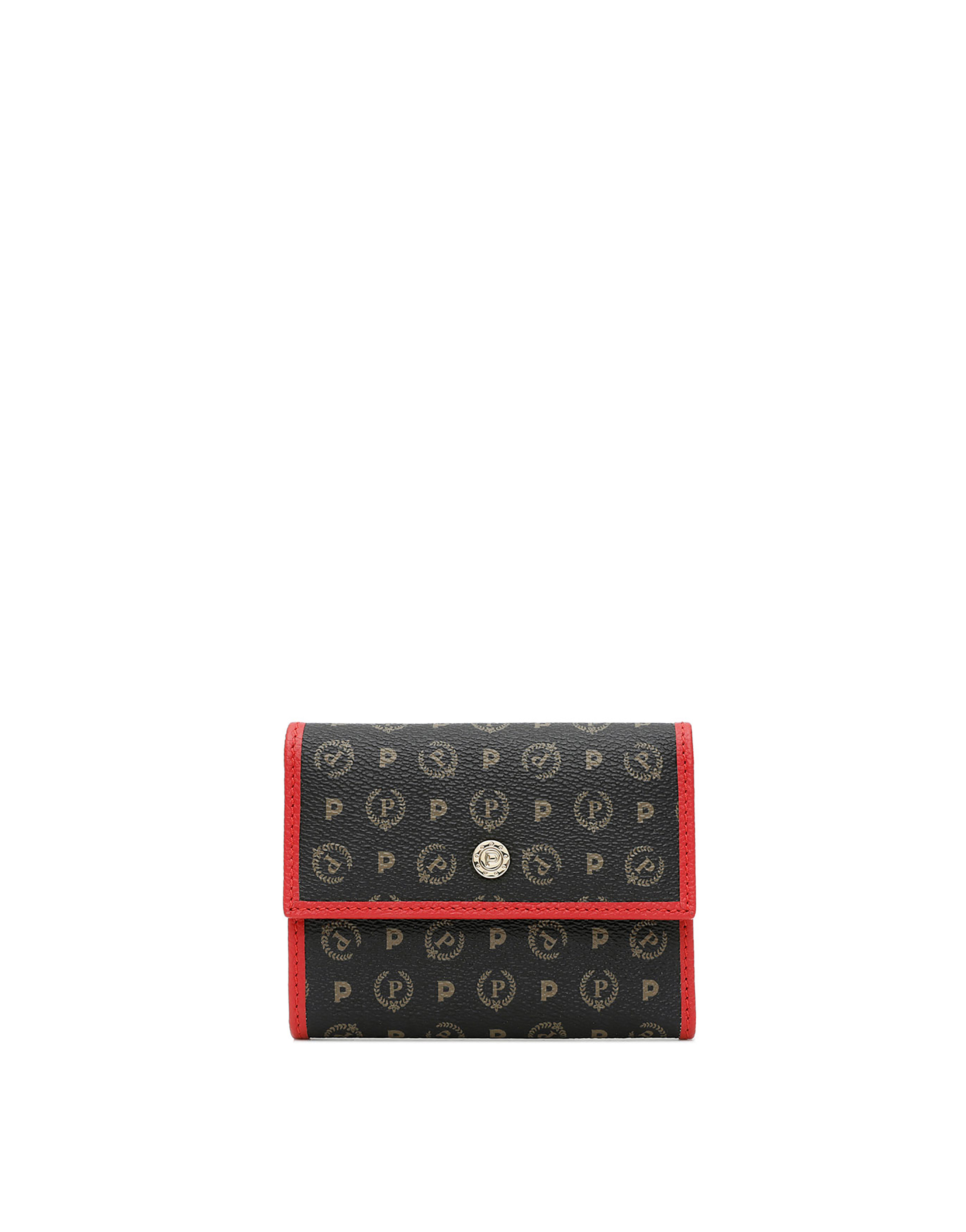 Portafoglio Con Bottone Heritage Logo Classic Nero/lacca
