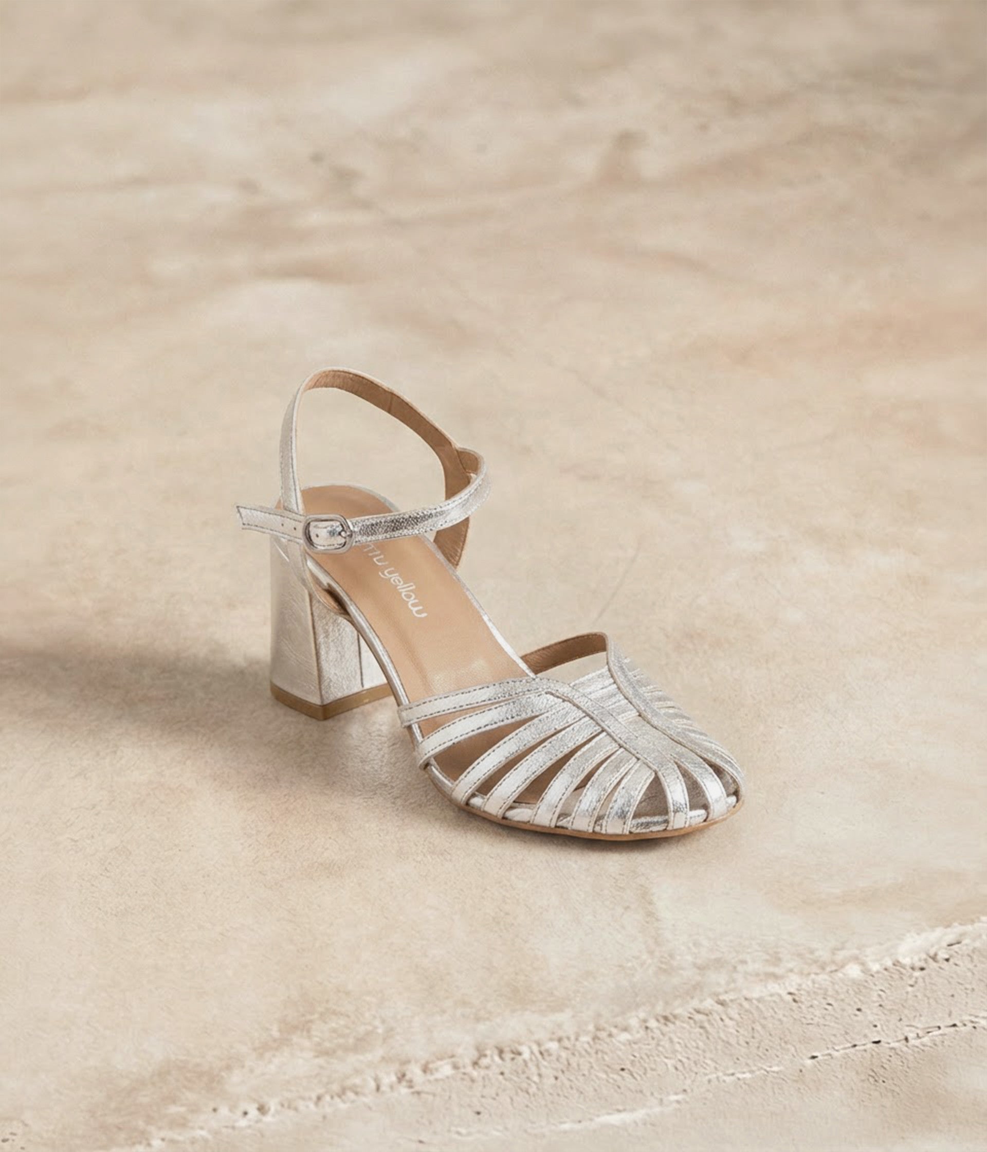 Sandales en cuir argent Lima