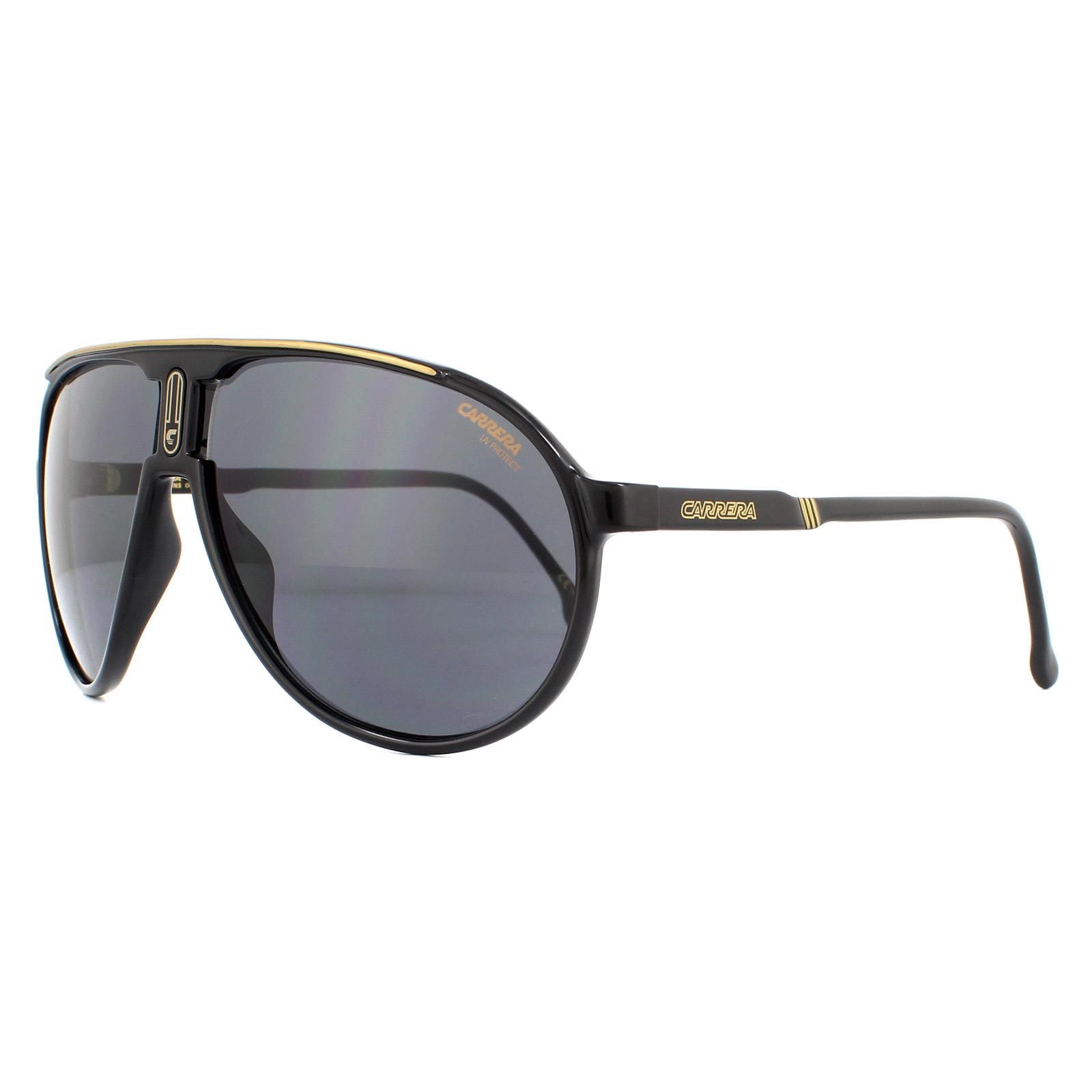 Carrera Aviator Black Grey Champion65 Sunglasses