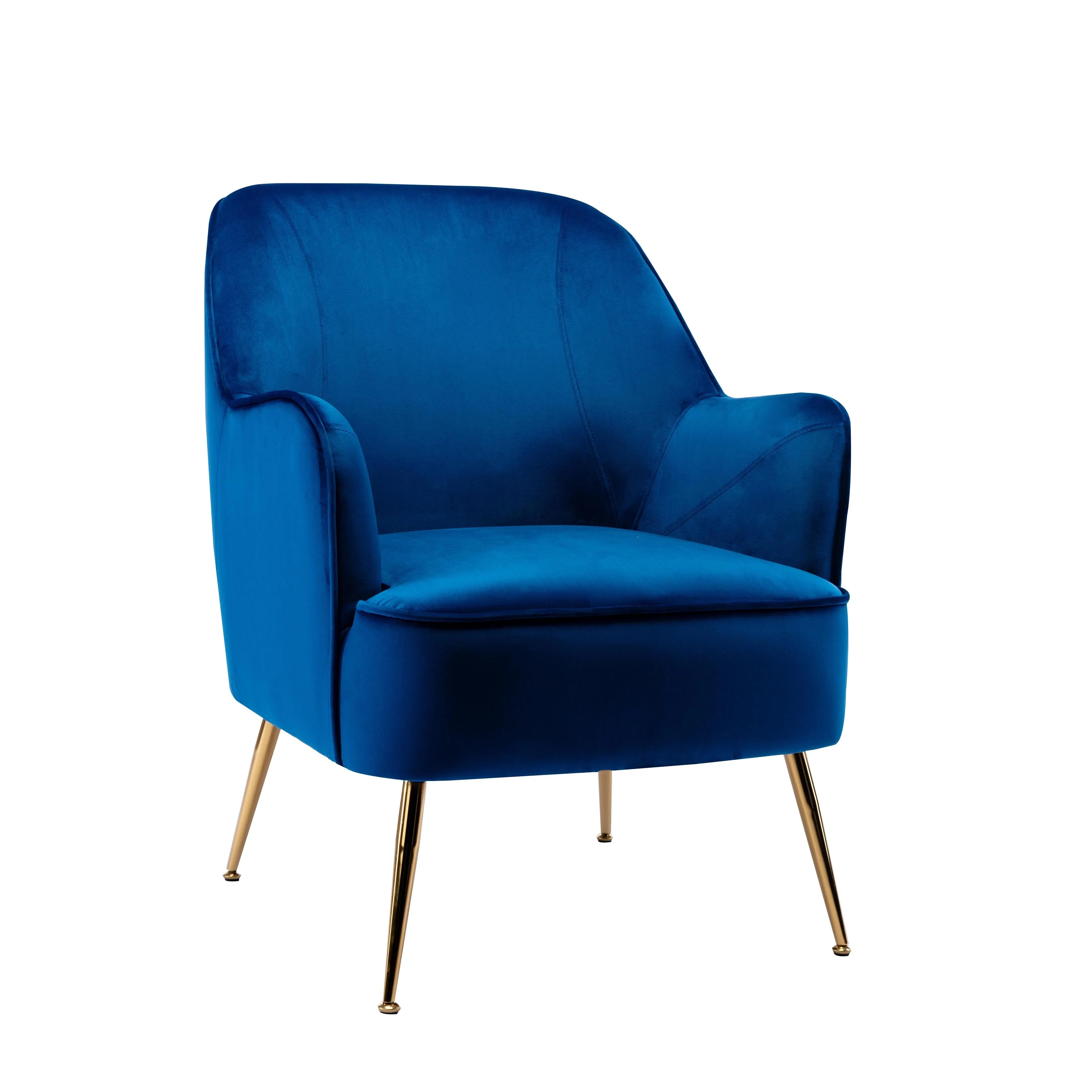 Porthos Home Adora Velvet Upholstered Accent Chair with Gold Chrome Legs