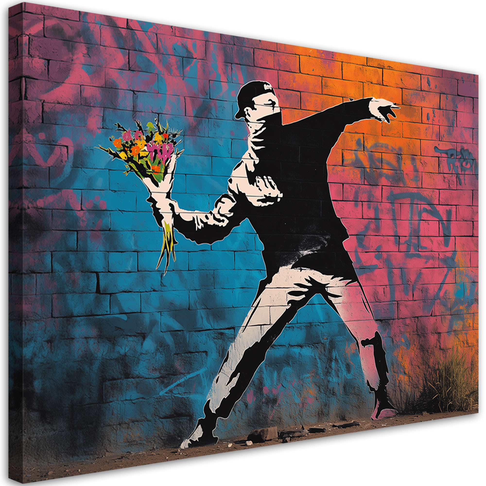Feeby Obraz na płótnie, Banksy ""Flower Thrower"" 60x40