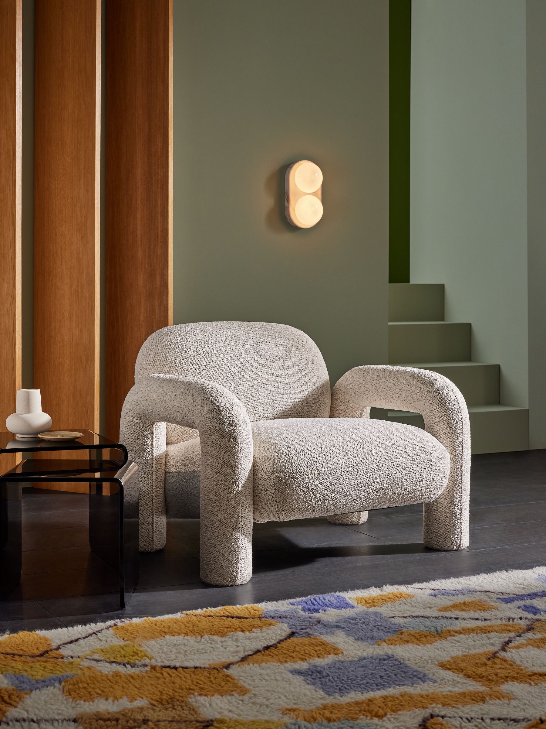 Bobo Accent Chair in Pax Boucle Off White