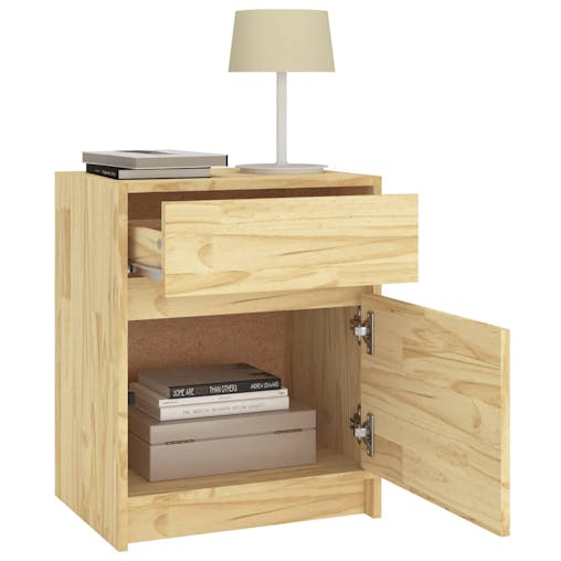 NNEVL Bedside Cabinet 40x31x50 cm Solid Pinewood