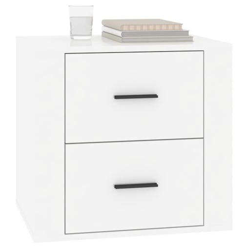 NNEVL Bedside Cabinet High Gloss White 50x39x47 cm