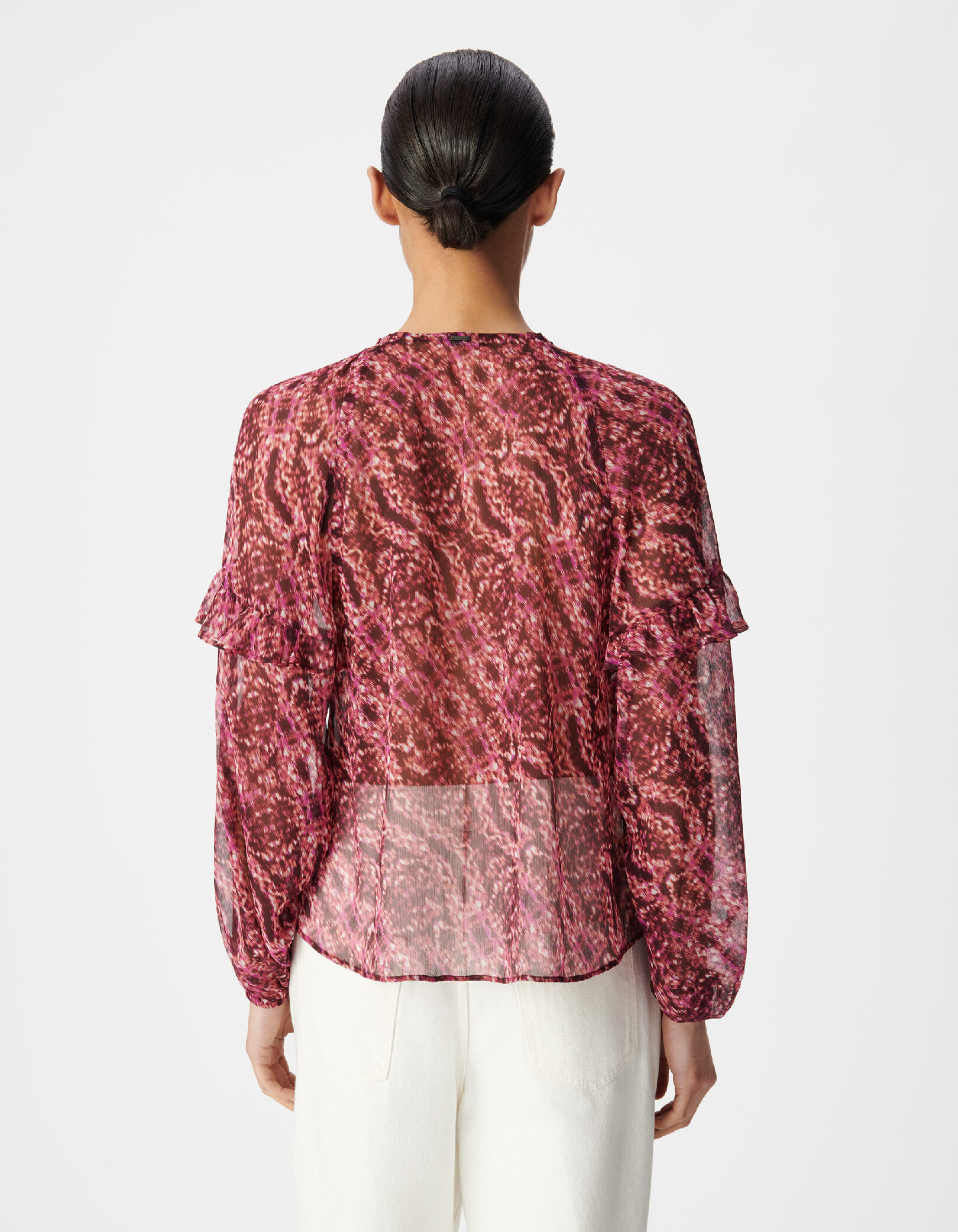 Blouse rose imprimé animalier Femme