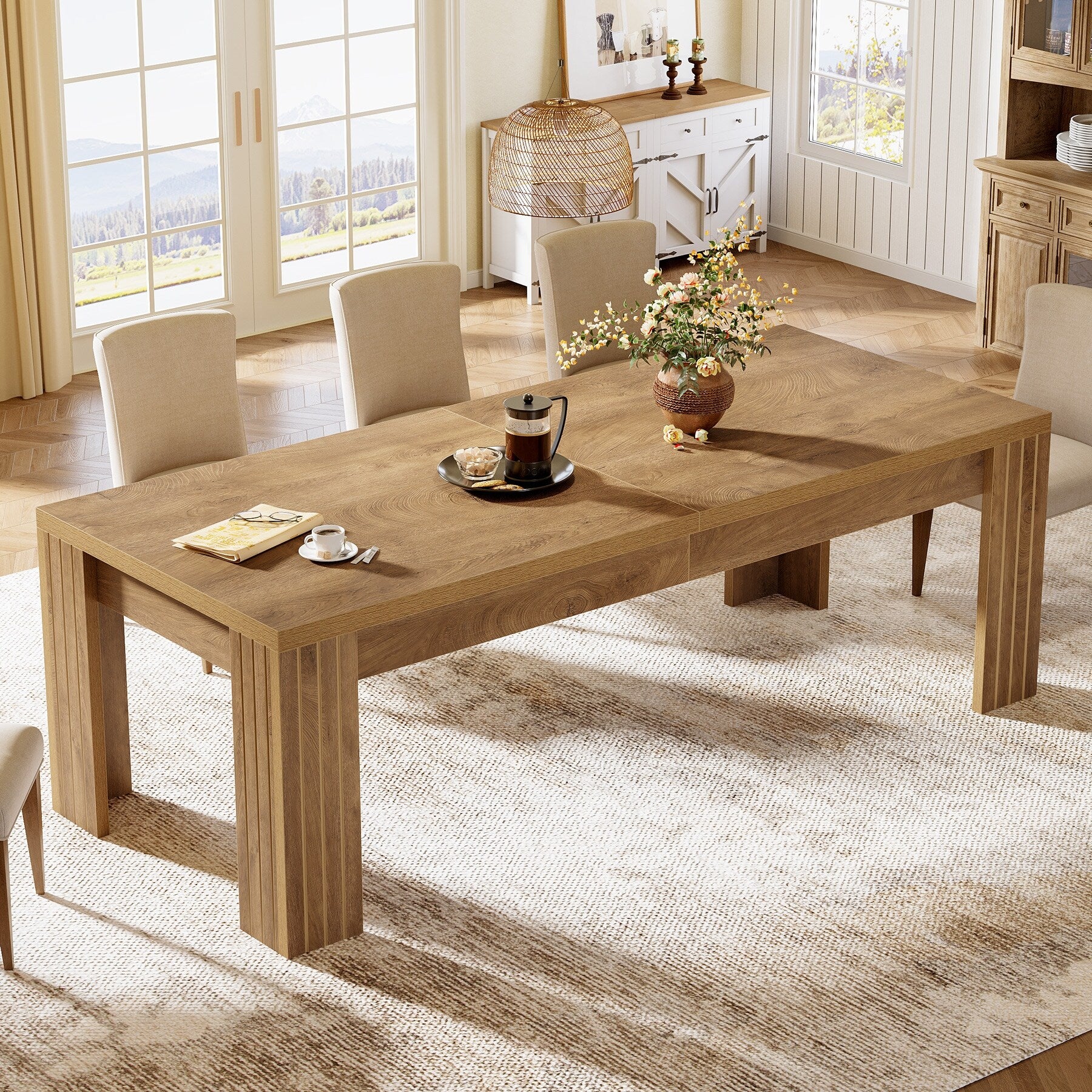 78.7'' Large Dining Table for 6-10 with Heavy Duty Legs