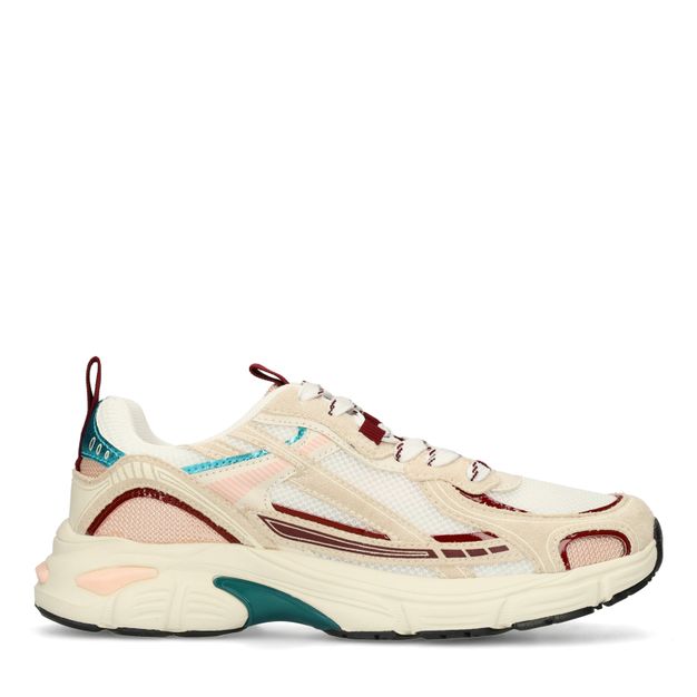 Witte sneakers met multicolor details