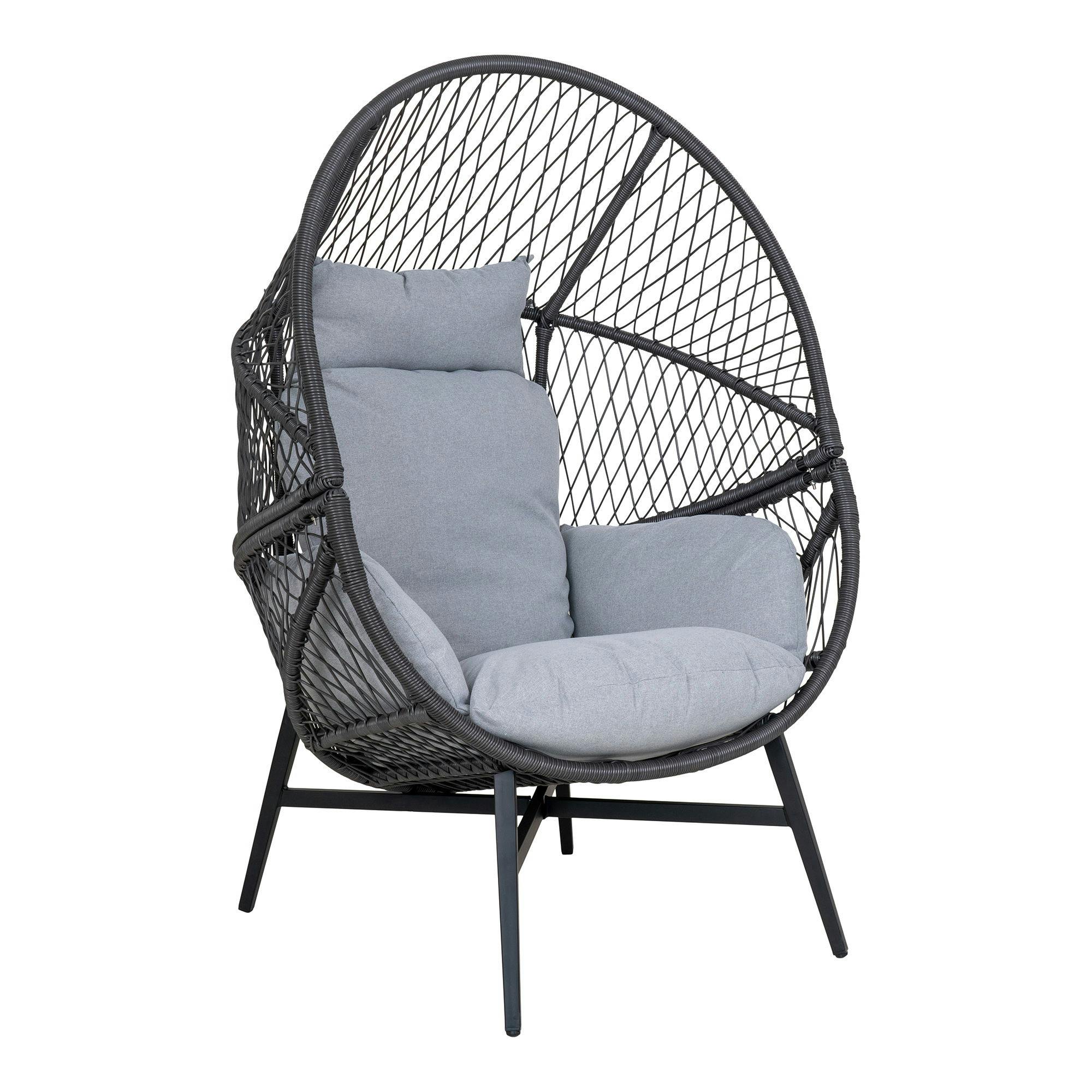 Fauteuil œuf sur pieds finition noire SOUTH BEACH